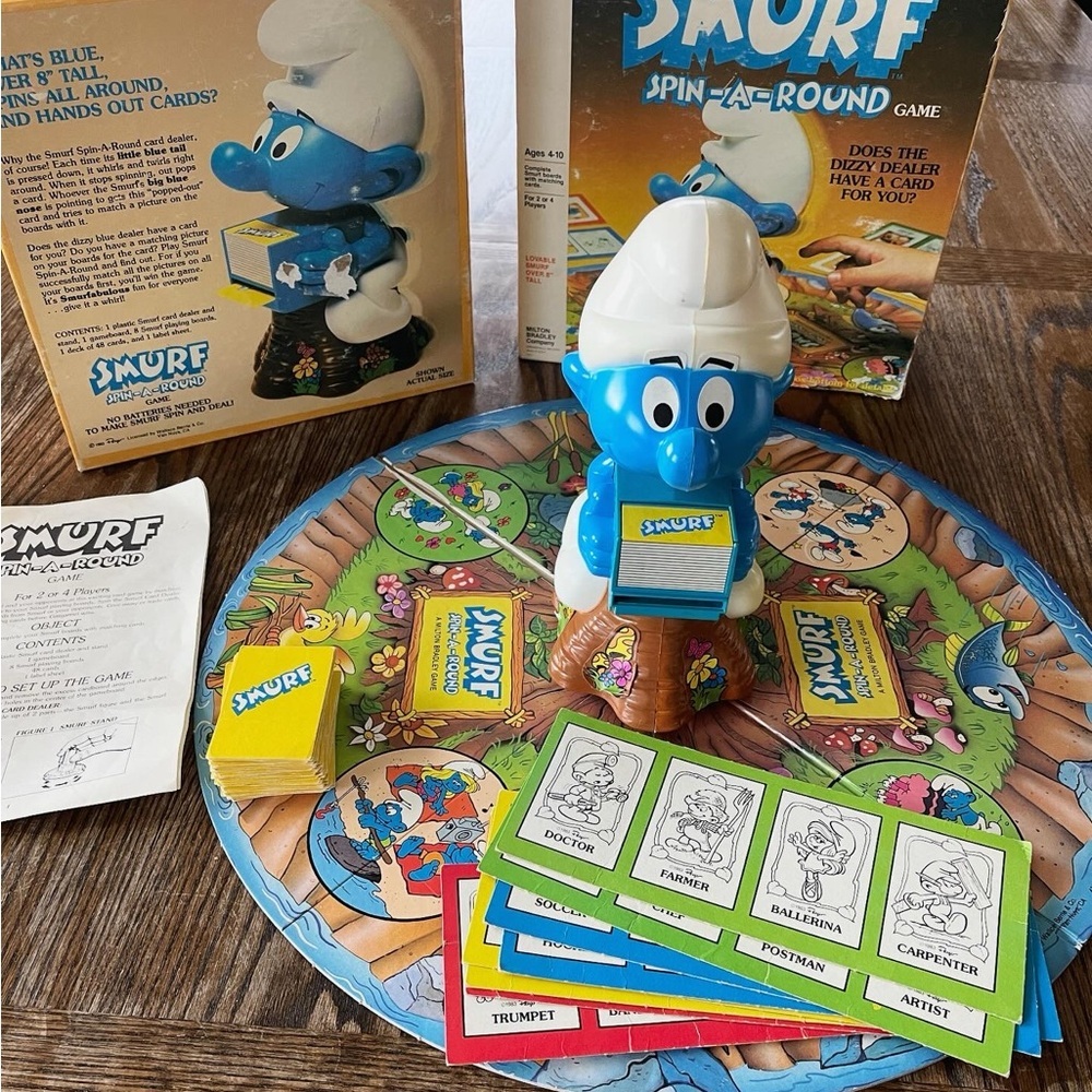 Vintage 1983 Smurf Spin-A-Round board game